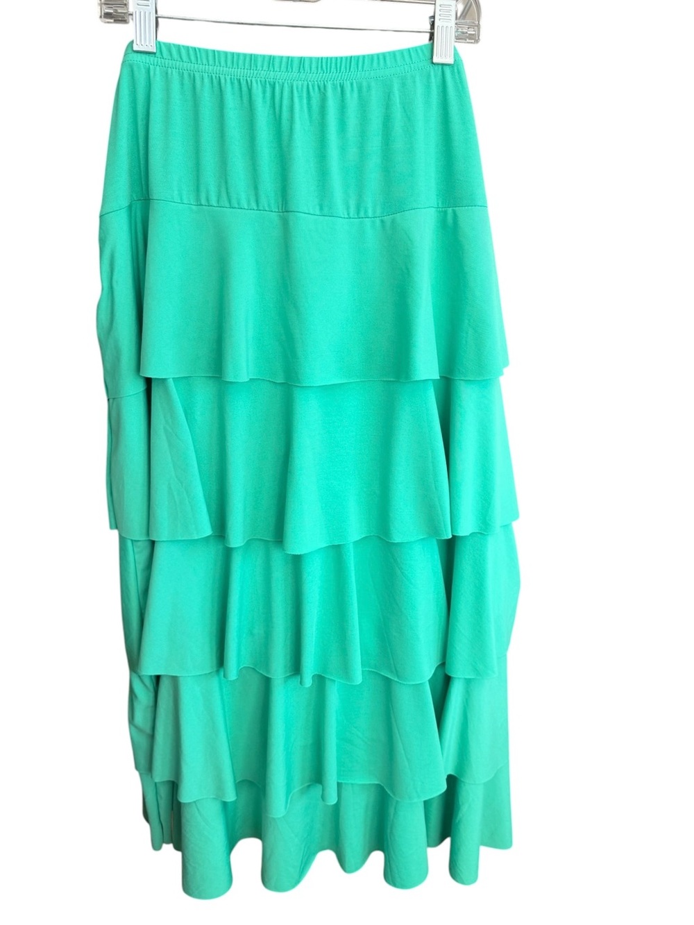 Klassy Girl Apparel Green Long Tiered Ruffle Maxi Skirt Women's Plus Size XXXL